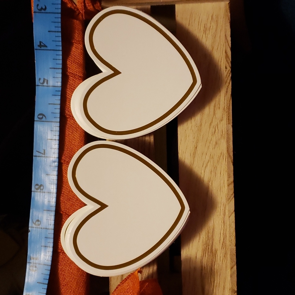 Gold lined paper hearts
